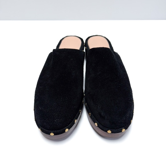J Crew Dakota Black Leather Suede Studded Clogs - Picture 2 of 8